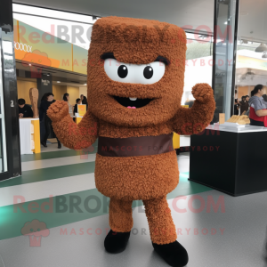 Brown Fried Rice mascot costume character dressed with Leggings and Gloves
