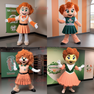 Peach irsk danser maskot...