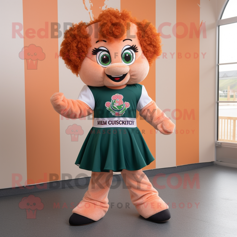 Peach Irish dancer mascot costume character dressed with V-Neck Tee and Cummerbunds Peach Irish dancer mascot costume character dressed with V-Neck Tee and Cummerbunds