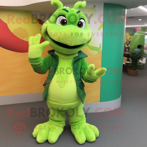 Lime Green Dragon mascotte...