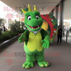 Lime Green Dragon mascotte...