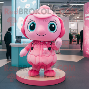 Pink Sea turtle mascot costume character dressed with Culottes and Smartwatches