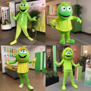 Limonkowo-zielony kostium...