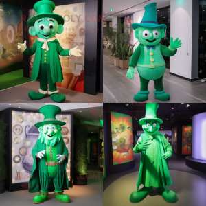Grön magiker maskot kostym...