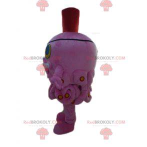 Riesiges rosa Oktopus-Maskottchen mit einem Piratenhut -