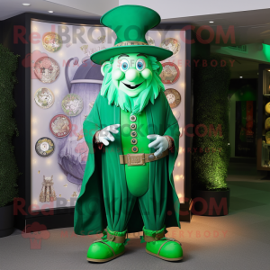 Grøn tryllekunstner maskot...