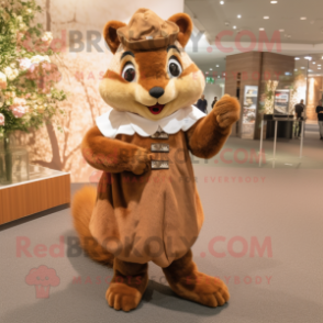 Brown Squirrel mascot costume character dressed with Pleated Skirt and Shoe clips