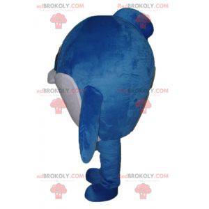 Very cute big blue and white fish mascot - Redbrokoly.com