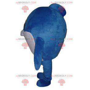 Very cute big blue and white fish mascot - Redbrokoly.com