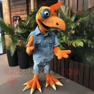 Oransje Pterodactyl maskot...