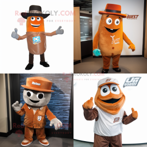 Rust Ice mascot costume character dressed with Suit Jacket and Caps