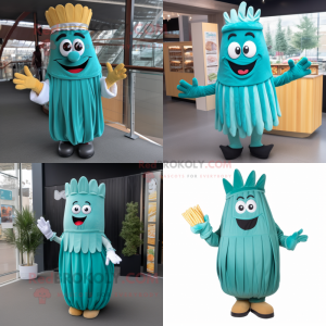 Turkusowy kostium maskotki...