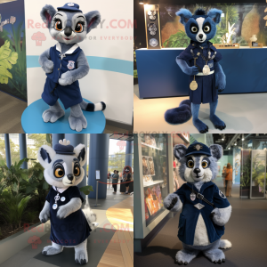 Navy Lemur mascotte kostuum...