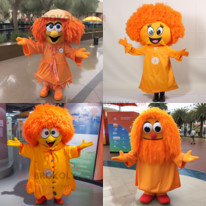 Orange Paella maskot kostym...