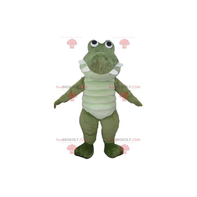 Mascota de cocodrilo verde y blanco grande muy exitosa y Mascota de cocodrilo verde y blanco grande muy exitosa y