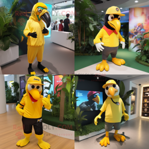 Gul Tucan maskot kostume...