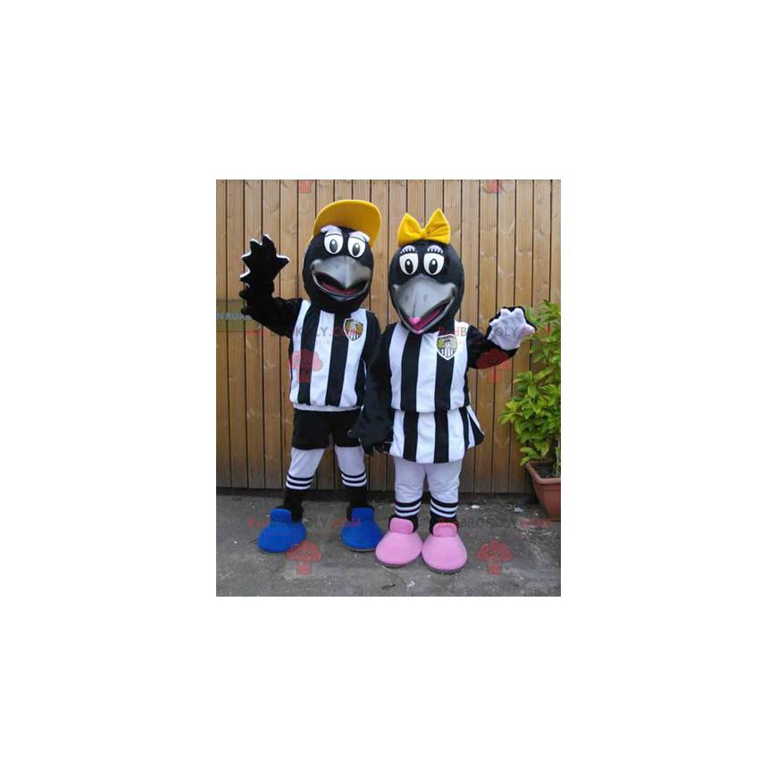 2 mascots of black crows in sportswear - Redbrokoly.com