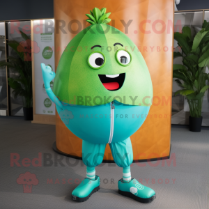 Cyan melon maskot kostume...