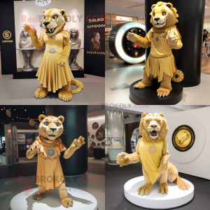 Gouden Smilodon mascotte...