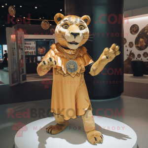 Gouden Smilodon mascotte...