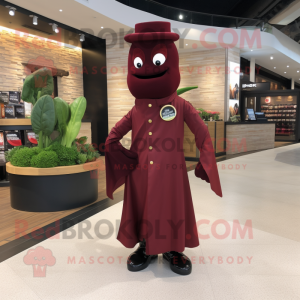 Maroon Pepper mascot costume character dressed with Suit and Belts