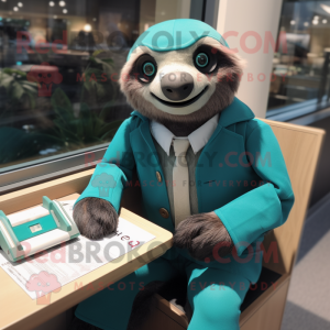 Teal Sloth mascotte kostuum...