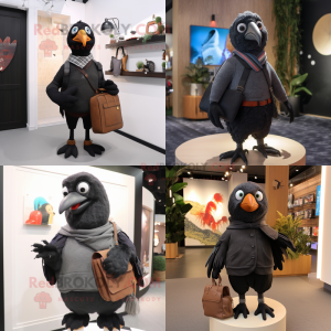 Black Pigeon maskot kostym...