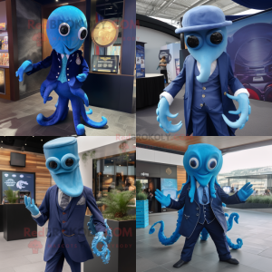 Blauwe kraken mascotte...