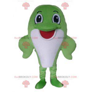 Mascot gran pez delfín verde y blanco - Redbrokoly.com