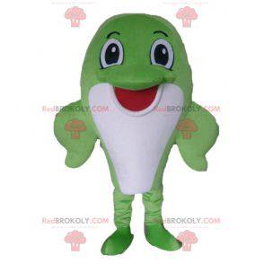 Mascot big green and white dolphin fish - Redbrokoly.com