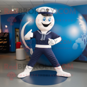 Navy Acrobat mascot costume character dressed with Leggings and Caps