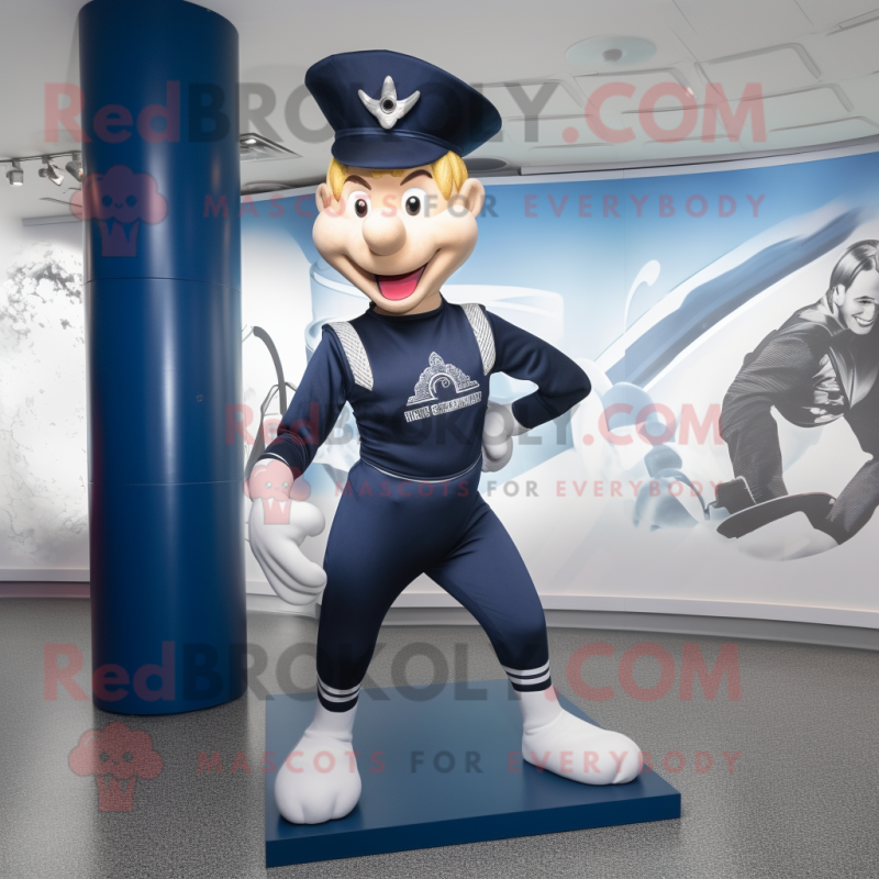 Navy Acrobat mascot costume character dressed with Leggings and Caps