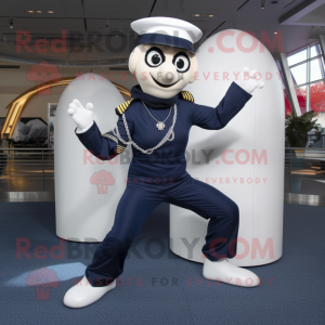 Navy Acrobat mascot costume character dressed with Leggings and Caps