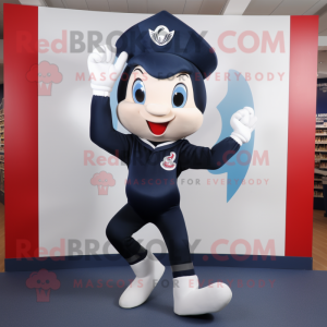 Navy Acrobat mascot costume character dressed with Leggings and Caps