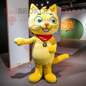 Yellow Cat mascotte kostuum...