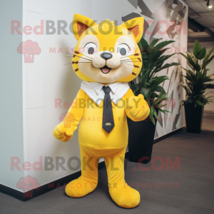 Yellow Cat mascotte kostuum...