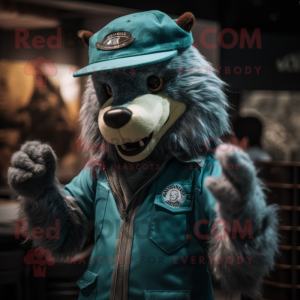 Teal weerwolf mascotte...