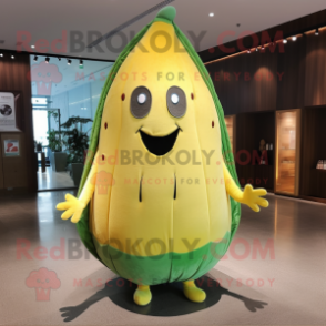 Yellow Watermelon mascot costume character dressed with Tank Top and Shawl pins