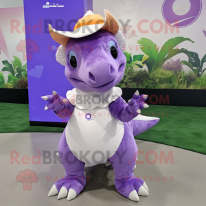 Lavendel Triceratops maskot...