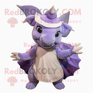 Lavendel Triceratops maskot...