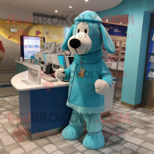 Cyan Dog mascotte kostuum...