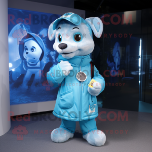 Cyan Dog maskot...