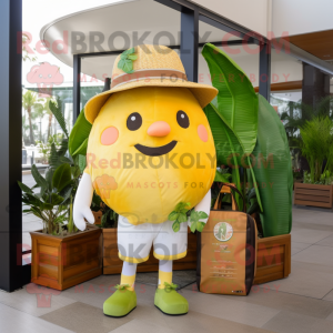 White Grapefruit mascot costume character dressed with Cargo Shorts and Hairpins