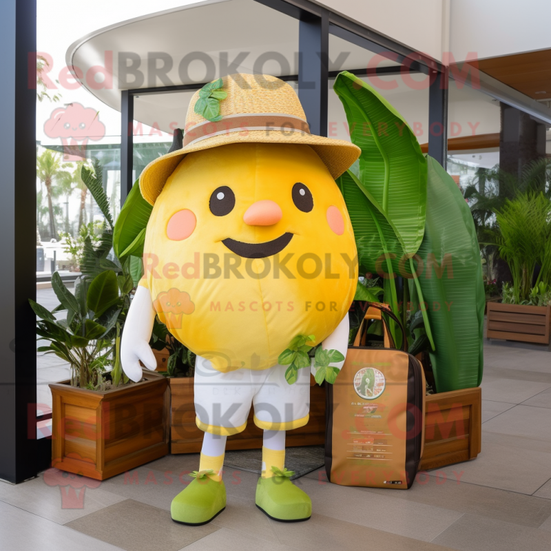 White Grapefruit mascot costume character dressed with Cargo Shorts and Hairpins White Grapefruit mascot costume character dressed with Cargo Shorts and Hairpins