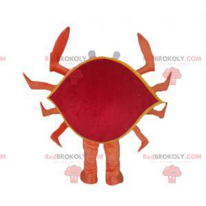 Mascotte de crabe orange rouge et jaune géant très réussi -