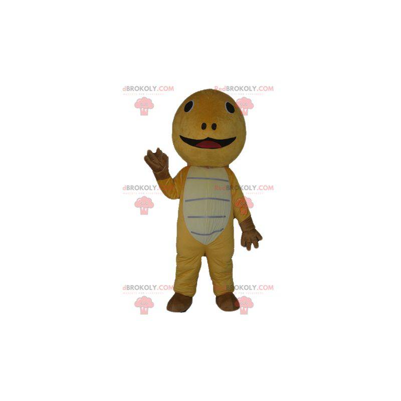 Very cute yellow brown and beige turtle mascot - Redbrokoly.com