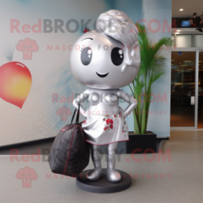 Silver Cherry mascot costume character dressed with Bikini and Tote bags