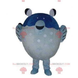 Mascotte grande pesce blu e bianco gigante - Redbrokoly.com