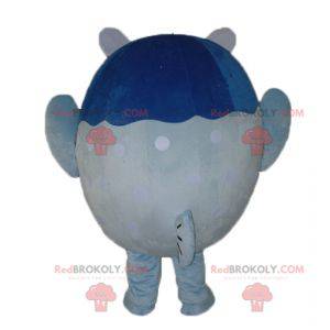 Big giant blue and white fish mascot - Redbrokoly.com