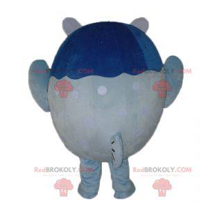 Mascotte de gros poisson bleu et blanc géant - Redbrokoly.com